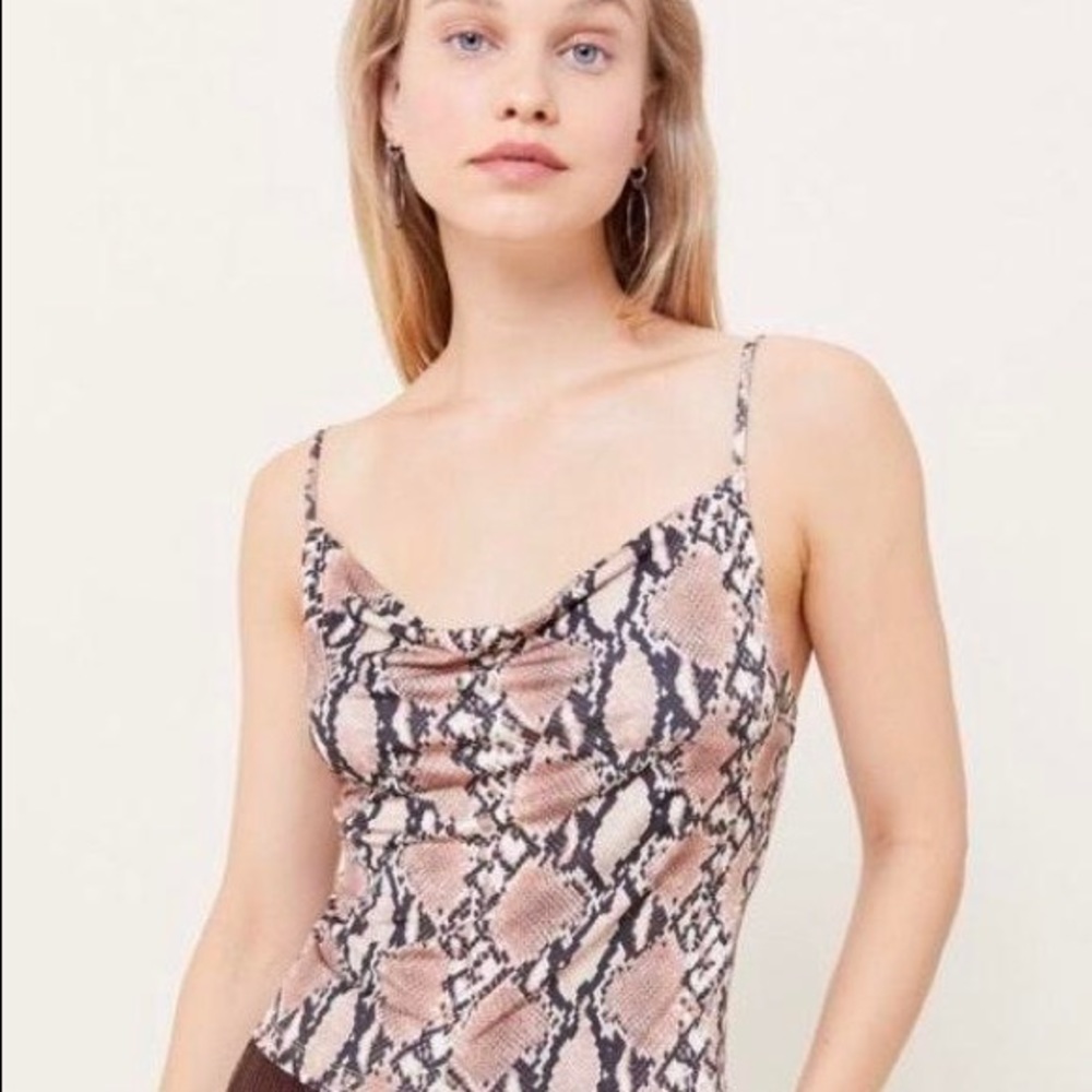 Urban outfitters snakeskin cowl neck tank top